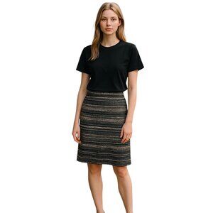 Lilly Pulitzer Tweed Women's Skirt Navy Metallic‎ Boucle Sz 4